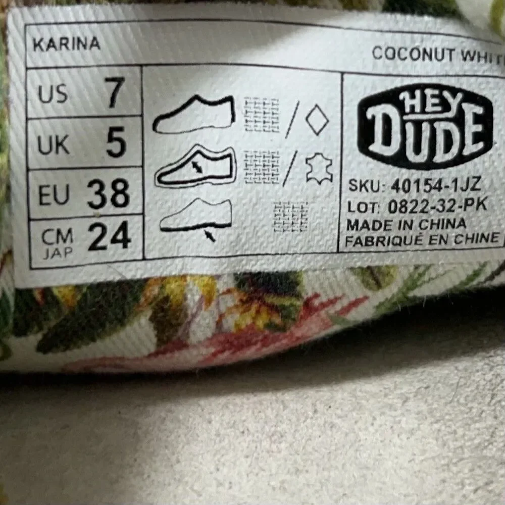 Hey Dude Karina Women's Size 7 Natural Coconut White Slip On Casual Shoes Used